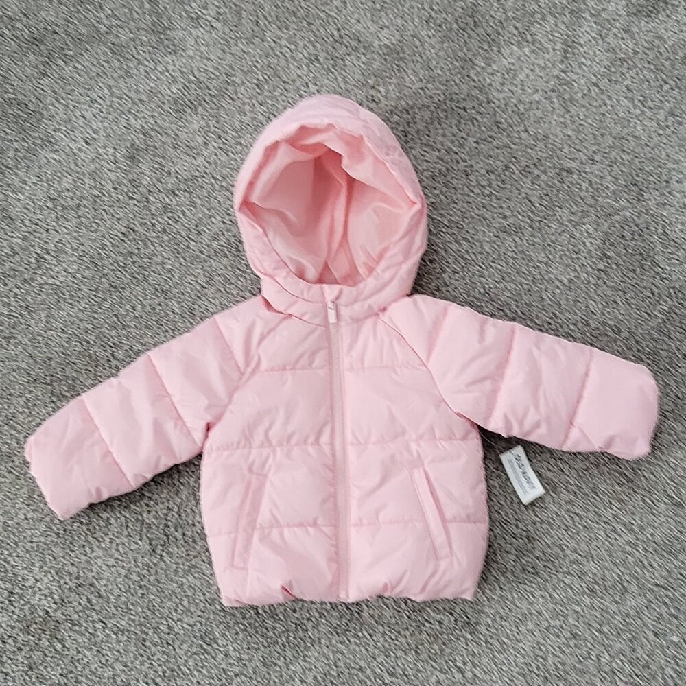 Old Navy Toddler PINK Puffer Coat Girl's 18-24 Month WARM - NEW - Hooded Jacket